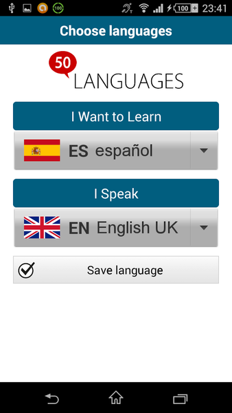 Learn Spanish - 50 languages - Image screenshot of android app