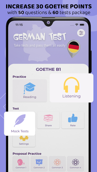 Goethe Prep - Practice A1 A2 B - Image screenshot of android app