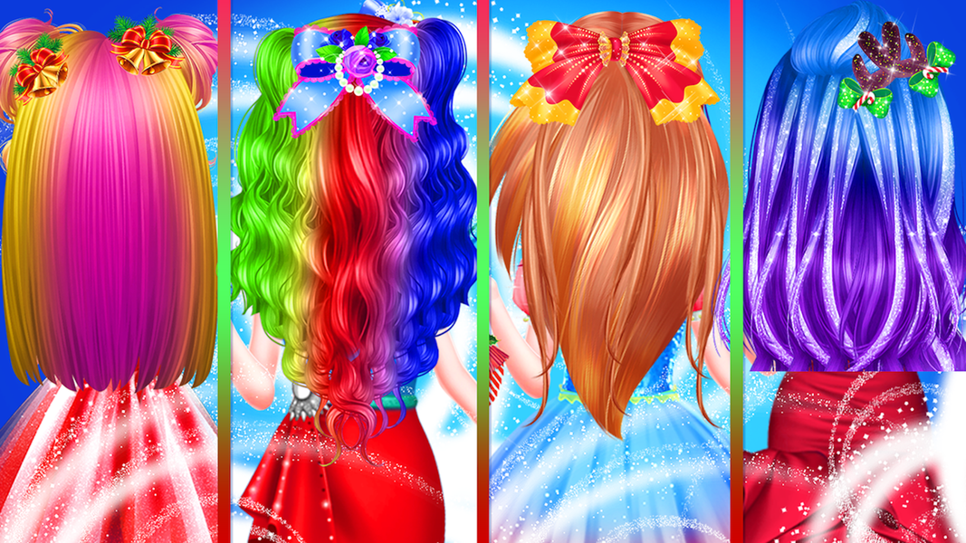 Christmas Girls Glam Hairstyle - Gameplay image of android game