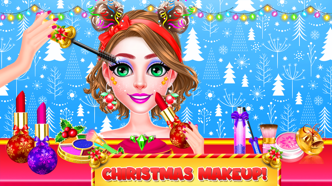 Christmas Girls Glam Hairstyle - Gameplay image of android game