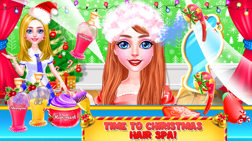 Christmas Girls Glam Hairstyle - Gameplay image of android game