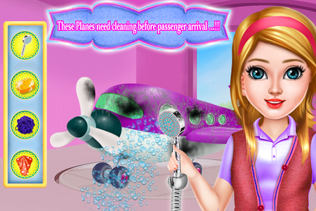 Kids Travel Airplane Washing - عکس بازی موبایلی اندروید