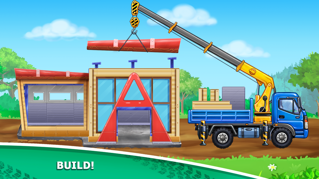 Kids truck games Build a house - Gameplay image of android game