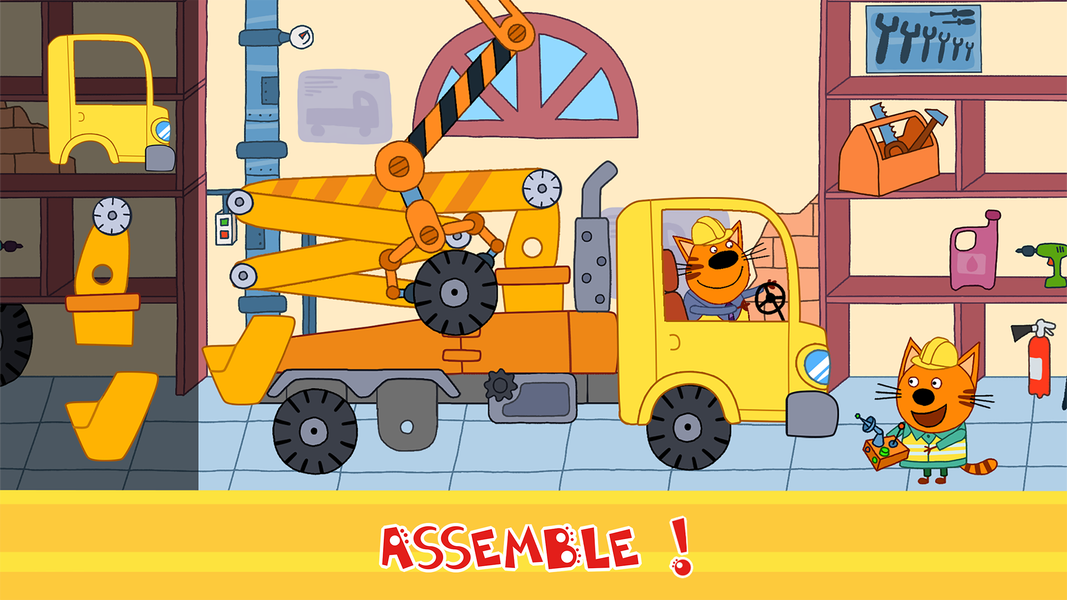 Kid-E-Cats Cars, Build a house - Gameplay image of android game