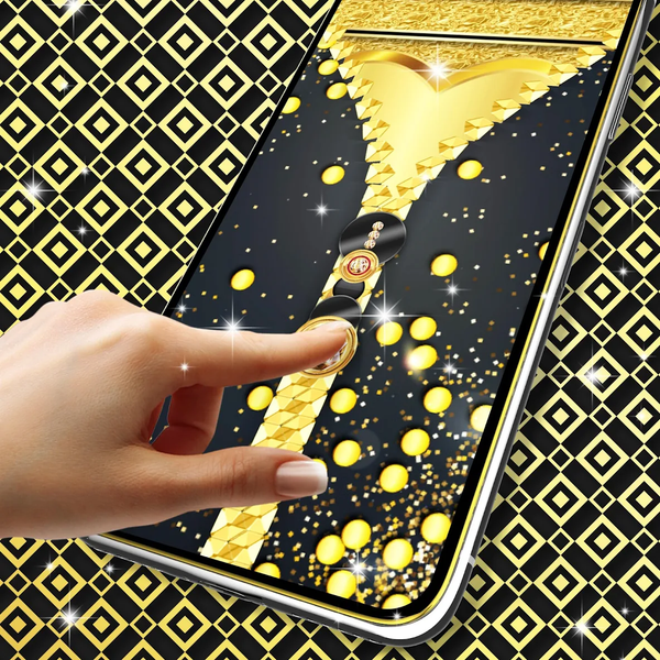 Gold black lock screen - Image screenshot of android app