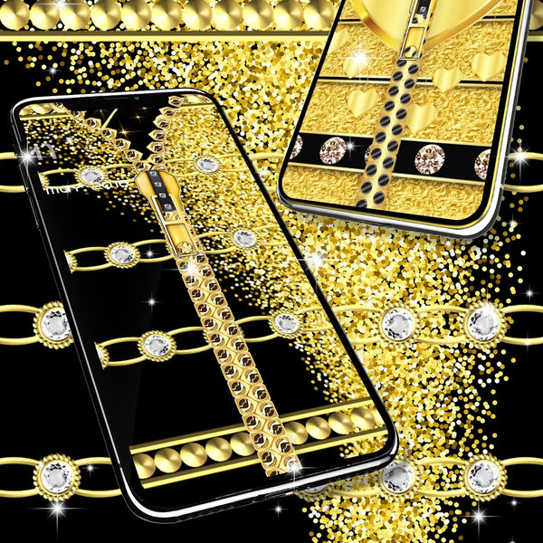 Gold black lock screen - Image screenshot of android app