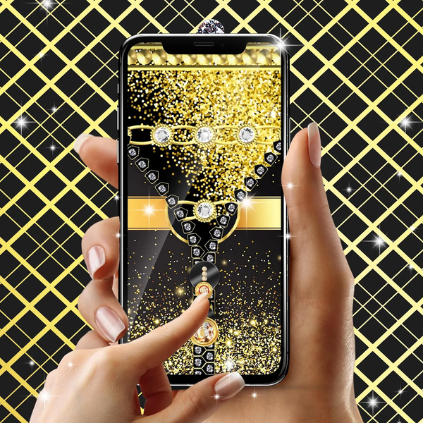 Gold black lock screen - Image screenshot of android app
