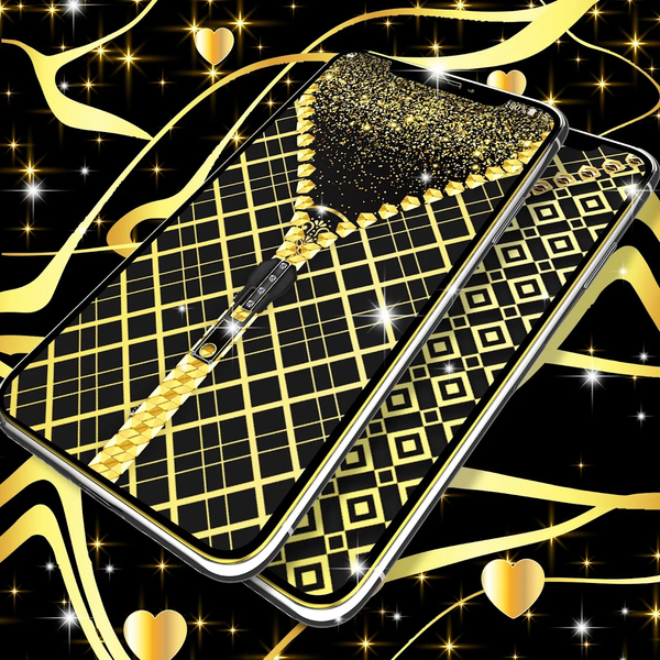Gold black lock screen - Image screenshot of android app