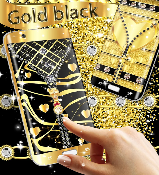 Gold black lock screen - عکس برنامه موبایلی اندروید