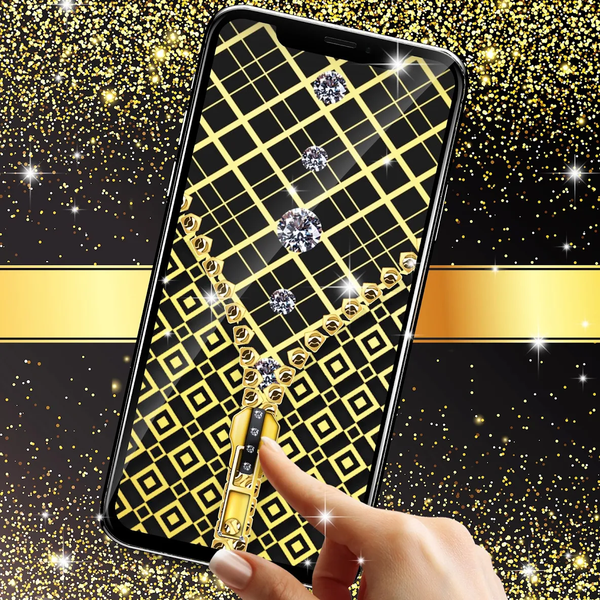 Gold black lock screen - Image screenshot of android app