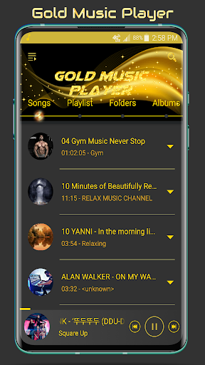 Gold Music Player - عکس برنامه موبایلی اندروید