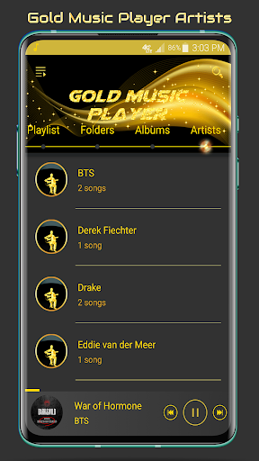 Gold Music Player - عکس برنامه موبایلی اندروید