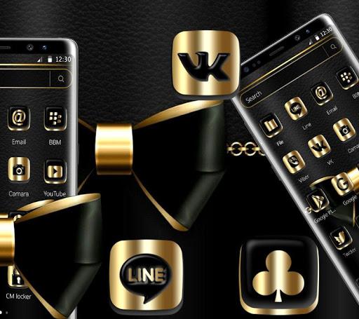 Golden Black Bowknot Theme - Image screenshot of android app