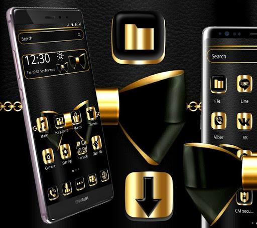 Golden Black Bowknot Theme - Image screenshot of android app