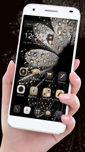 Black Golden Drops Theme - Image screenshot of android app