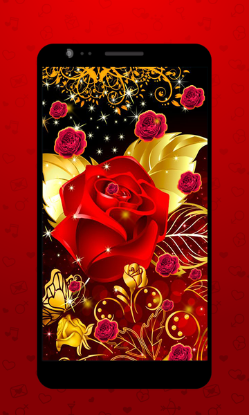 Golden Rose Live Wallpaper HD - عکس برنامه موبایلی اندروید