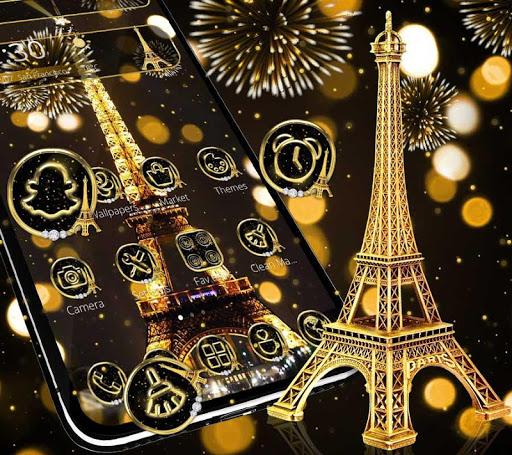 Golden Shine Paris Night Theme - عکس برنامه موبایلی اندروید