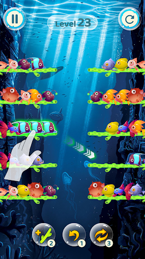 Fish Sort Color Puzzle Game - Gameplay image of android game