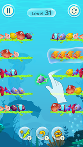 Fish Sort Color Puzzle Game - Gameplay image of android game