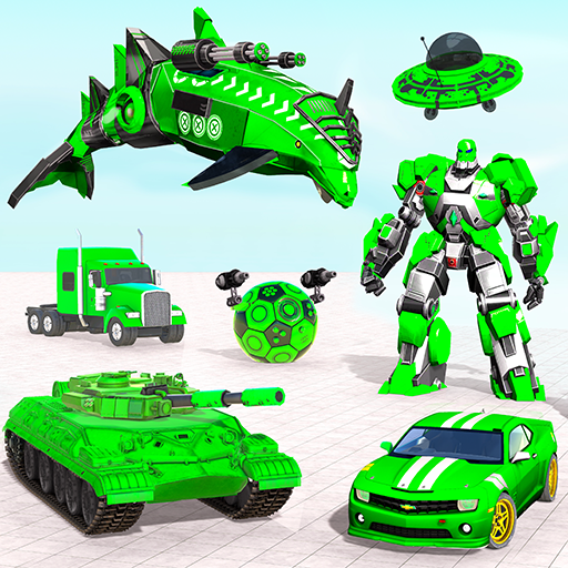 Dolphin Robot Transform Wars - Gameplay image of android game