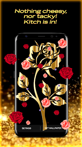 Golden Rose Live Wallpaper HD - Image screenshot of android app