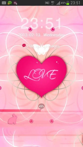 Pink Heart Theme GO Locker - عکس برنامه موبایلی اندروید