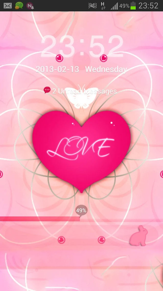 Pink Heart Theme GO Locker - عکس برنامه موبایلی اندروید