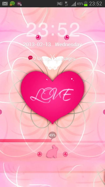 Pink Heart Theme GO Locker - عکس برنامه موبایلی اندروید