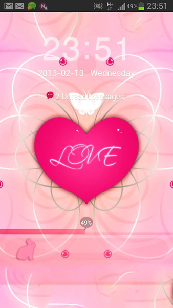 Pink Heart Theme GO Locker - عکس برنامه موبایلی اندروید