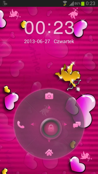 Lovely Pink Theme GO Locker - Image screenshot of android app