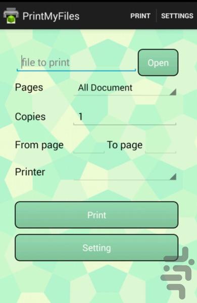 پرینت فایل های من - عکس برنامه موبایلی اندروید