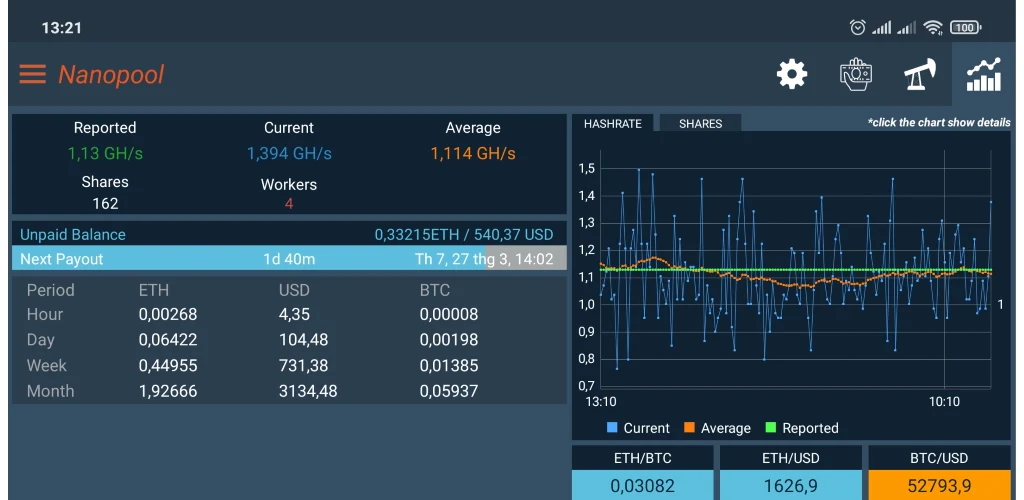 Nanopool Monitor & Notificatio - Image screenshot of android app