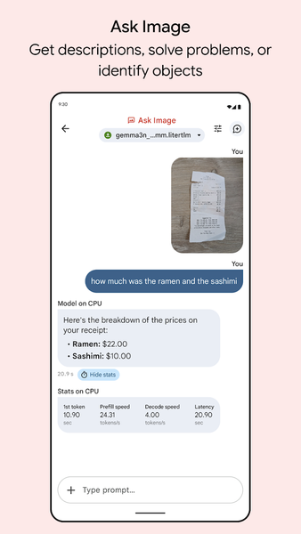 Google AI Edge Gallery - عکس برنامه موبایلی اندروید