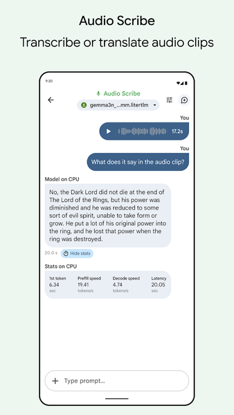 Google AI Edge Gallery - Image screenshot of android app