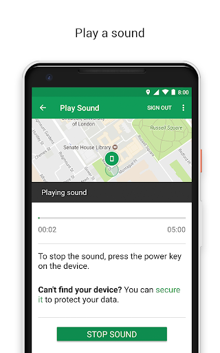 Google Find My Device - Image screenshot of android app