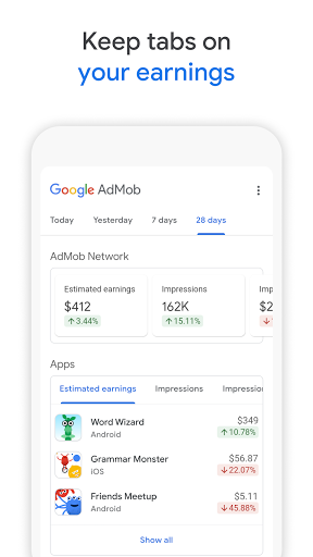 Google AdMob - عکس برنامه موبایلی اندروید