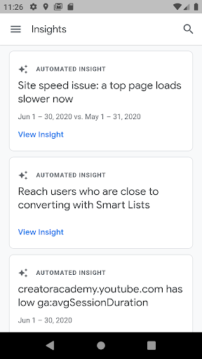 Google Analytics - عکس برنامه موبایلی اندروید