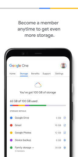 Google One - Image screenshot of android app