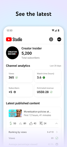 YouTube Studio – یوتیوب استودیو - عکس برنامه موبایلی اندروید