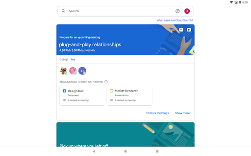 Google Cloud Search - عکس برنامه موبایلی اندروید