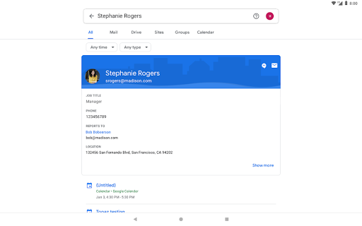 Google Cloud Search - عکس برنامه موبایلی اندروید