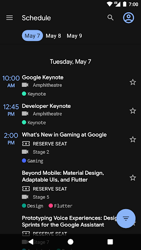 Google I/O ۲۰۱۹ - عکس برنامه موبایلی اندروید