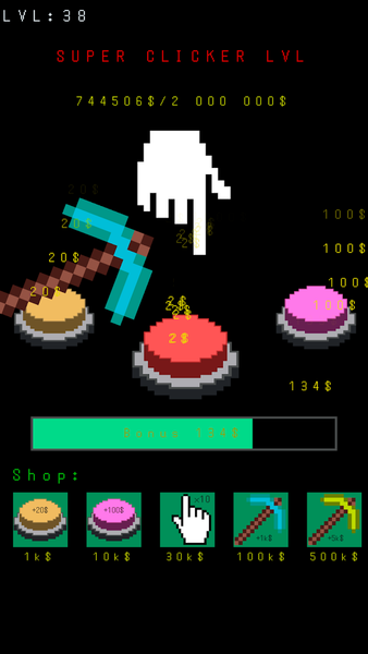 Red button clicker button idle - Gameplay image of android game