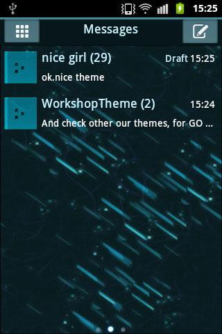 Theme black blue GO SMS Pro - عکس برنامه موبایلی اندروید