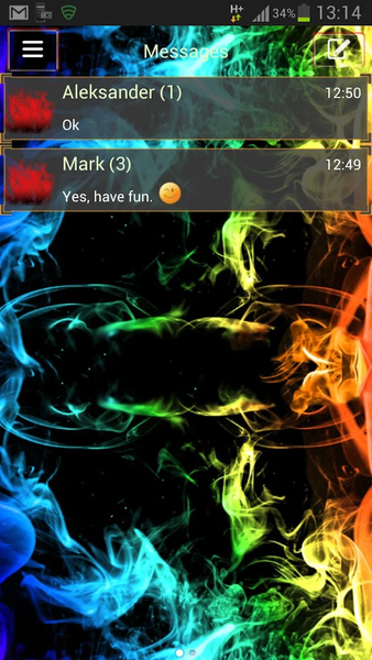 Rainbow Smoke Theme GO SMS - Image screenshot of android app
