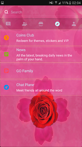 Theme rose pink cute GO SMS - عکس برنامه موبایلی اندروید