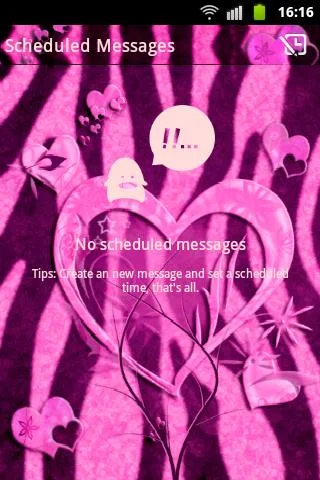 Heart Theme Zebra Pink GO SMS - عکس برنامه موبایلی اندروید
