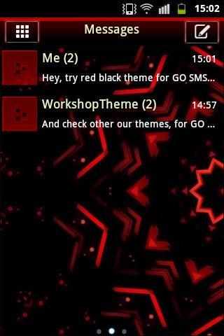 Red Black GO SMS Theme - Image screenshot of android app