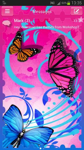 Theme Butterflies GO SMS Pro - عکس برنامه موبایلی اندروید