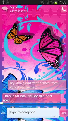 Theme Butterflies GO SMS Pro - عکس برنامه موبایلی اندروید